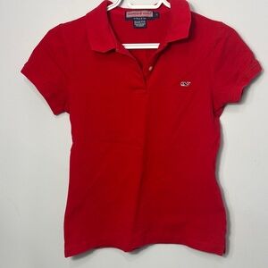 Vineyard Vines Women's Classic Red Polo Tee